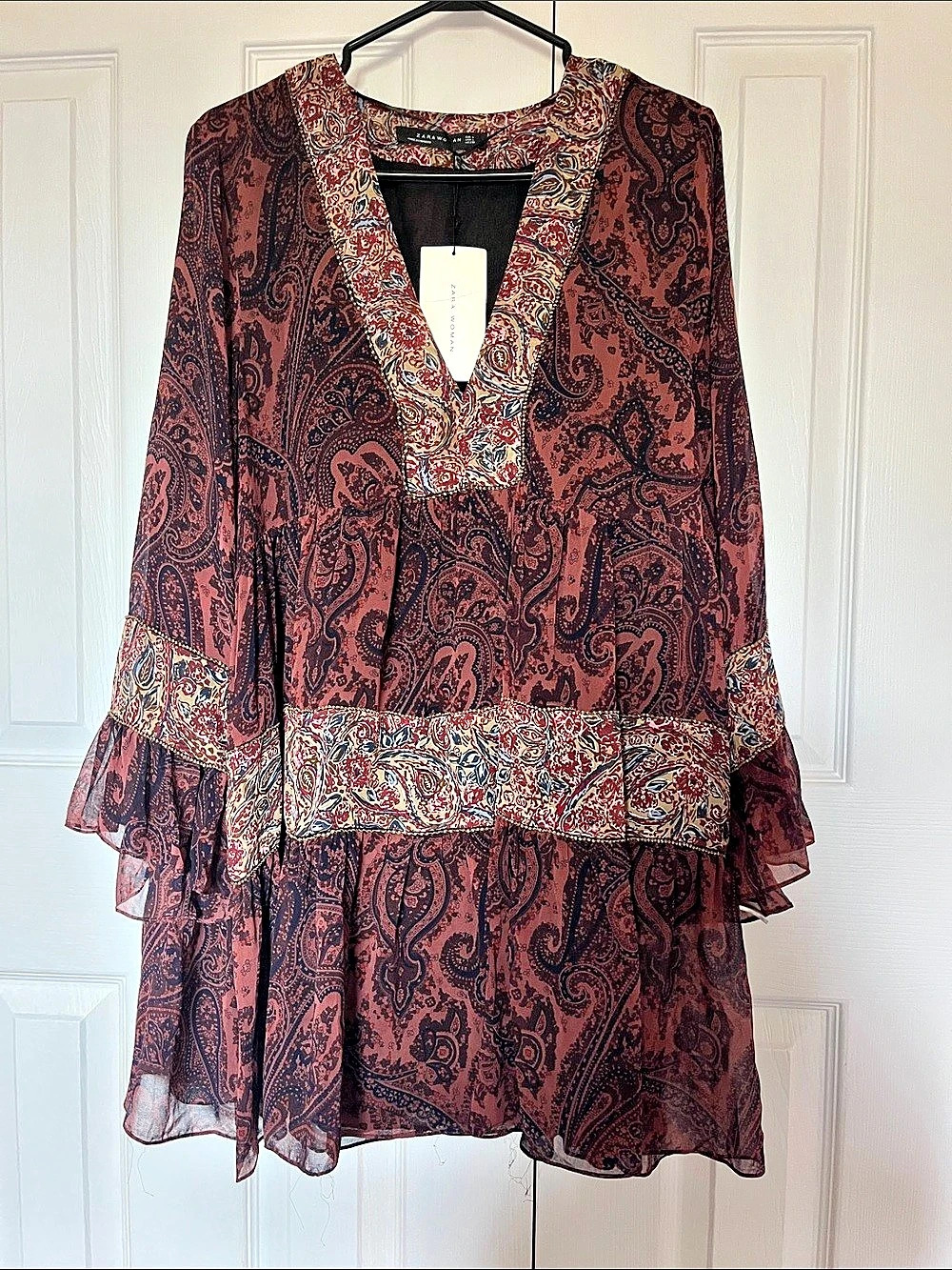 Zara Paisley Mini Dress Large NWT